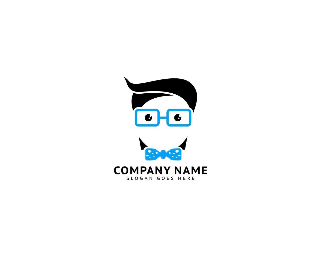 Geek Head Logo Design Illustration vector