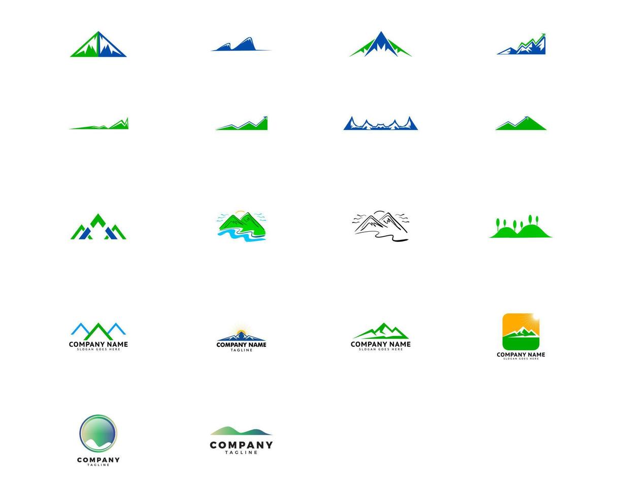 Set of Mountains Logo Design Vector Template