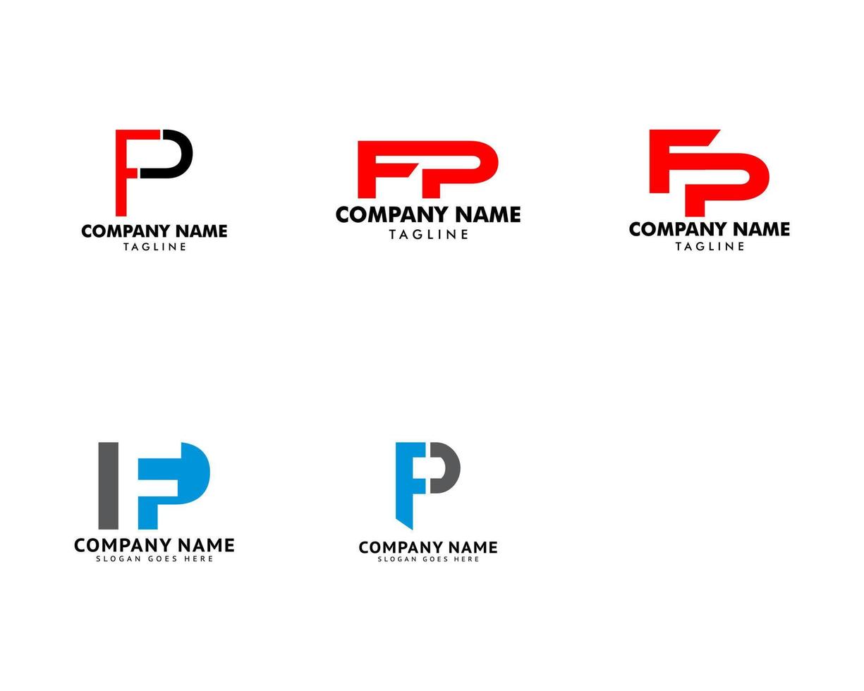 Set of Initial Letter FP Logo Template Design vector