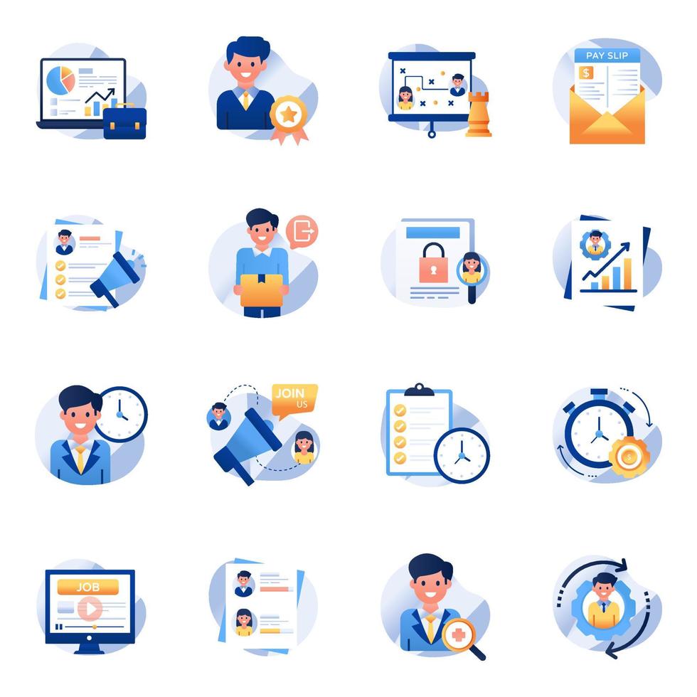 Pack of Recruitment Flat Icons vector