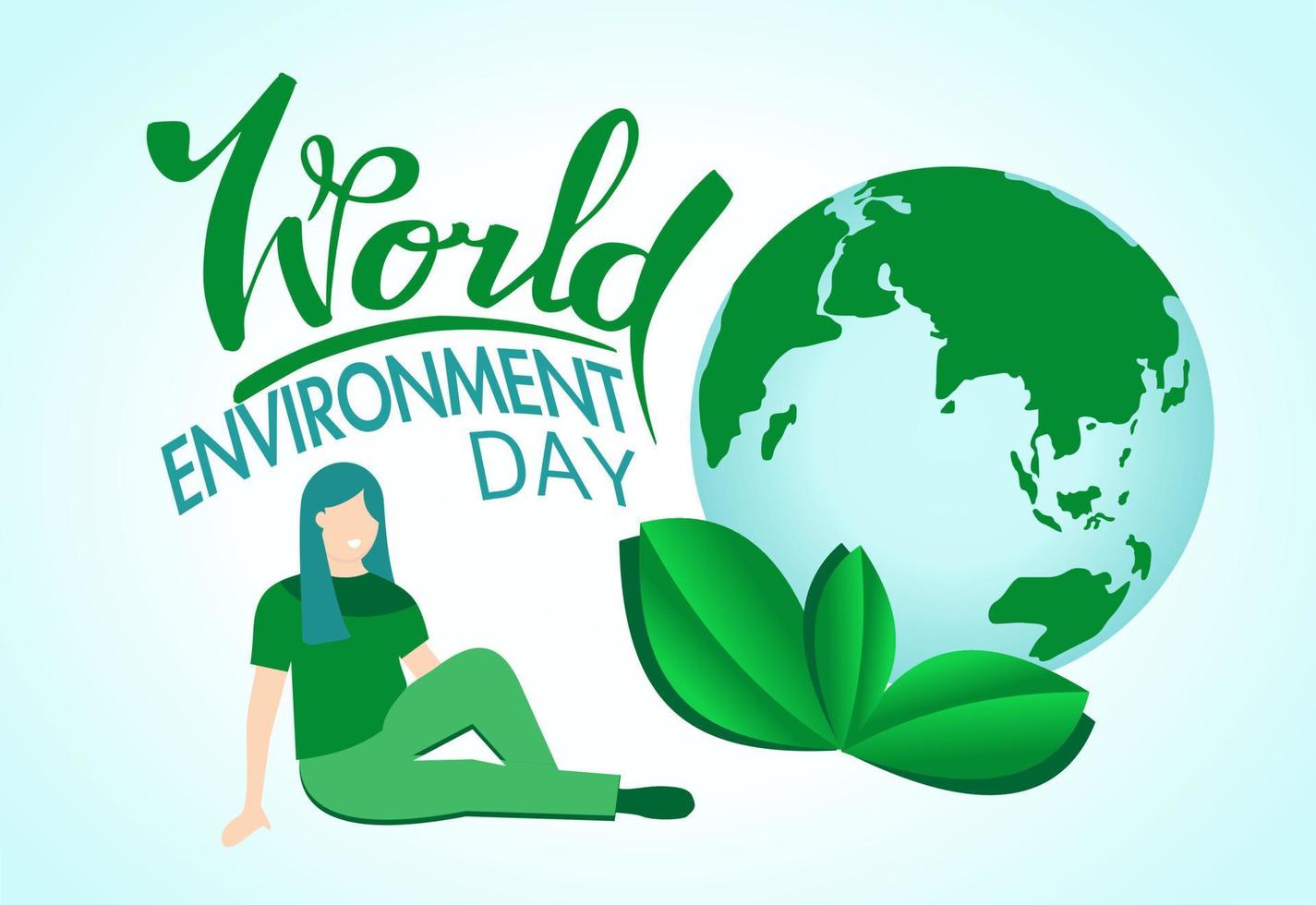 World Environment Day. Banner on the theme of ecology and caring for nature. Planet earth. vector