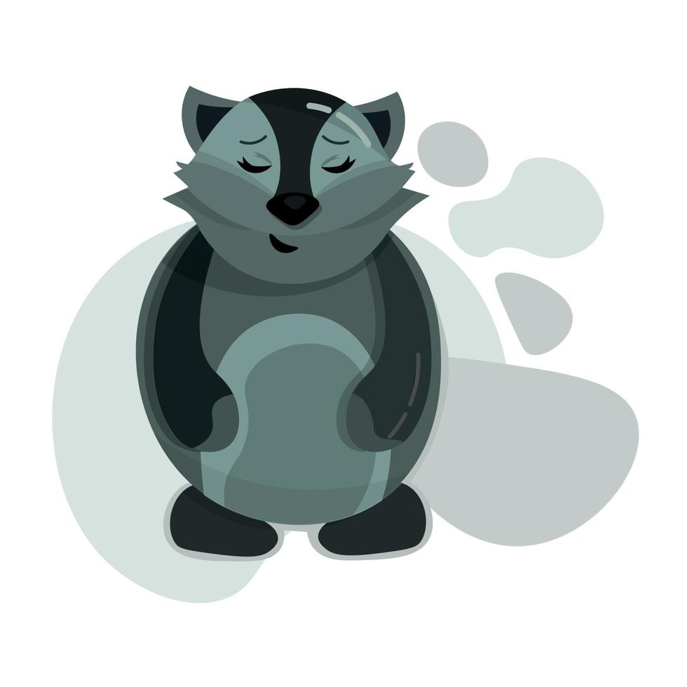 Vector illustration of a funny kind raccoon on a light background