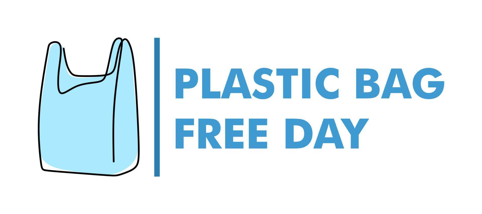 bolsa de plástico, contaminación ambiental. Día libre de bolsas de plástico. ilustración para carteles, sitios web y aplicaciones móviles. vector