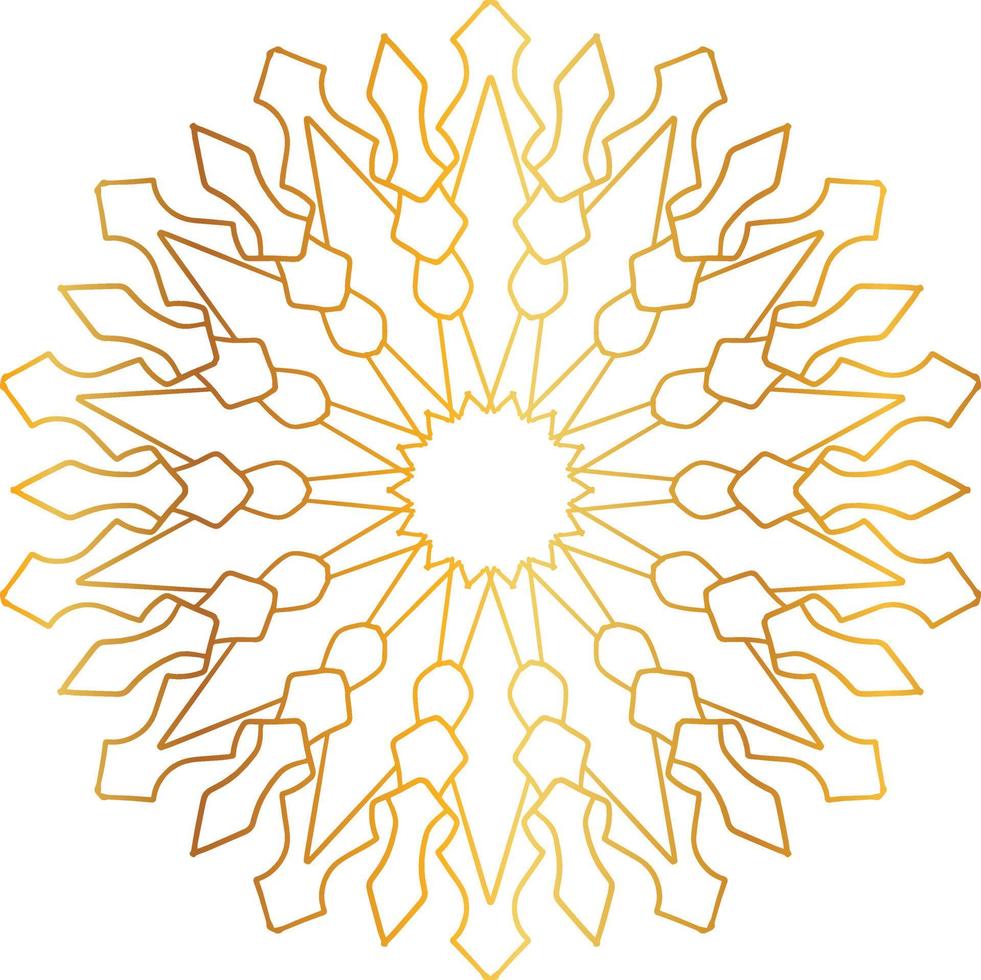 patrón de mandala y diseño de fondo con color dorado, flor, textura, círculo vector