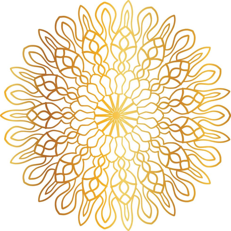 Golden Mandala design pattern, background, flower, decoration, circle, vector