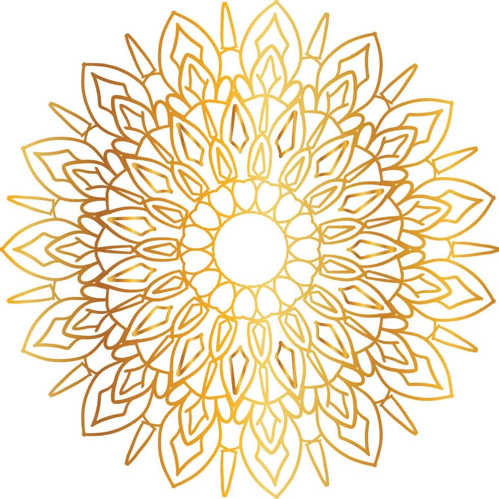 Golden Mandala design pattern, background, flower, decoration, circle, vector