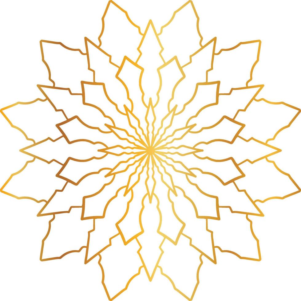 patrón de mandala y diseño de fondo con color dorado, flor, textura, círculo vector