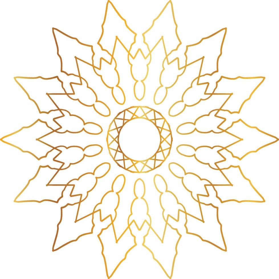 Golden Mandala design pattern, background, flower, decoration, circle, vector