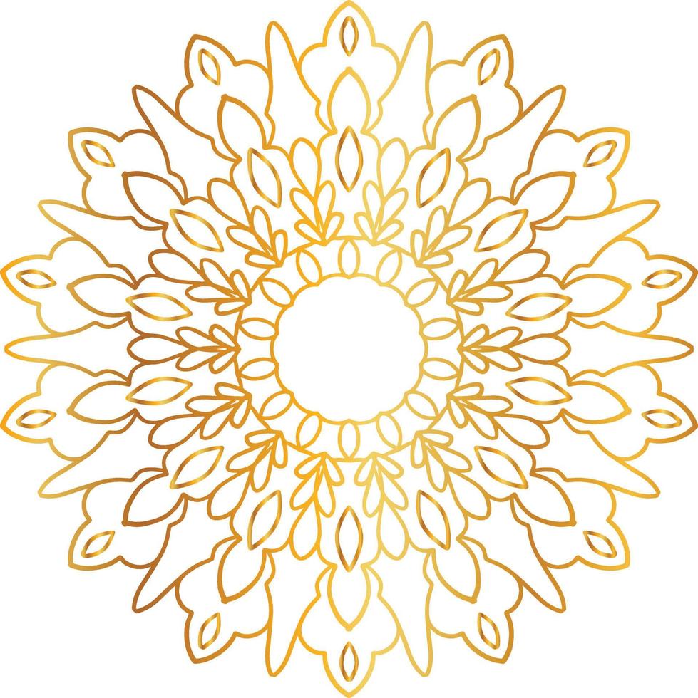Golden Mandala design pattern, background, flower, decoration, circle, vector