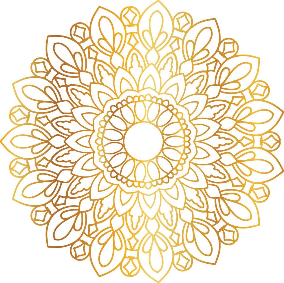 Golden Mandala design pattern, background, flower, decoration, circle, vector