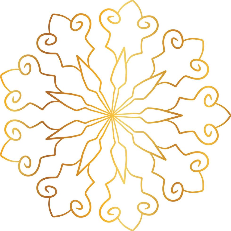 Golden Mandala design pattern, background, flower, decoration, circle, vector