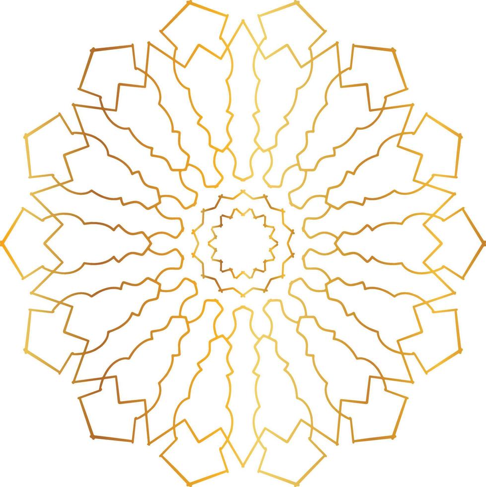 Golden Mandala design pattern, background, flower, decoration, circle, vector