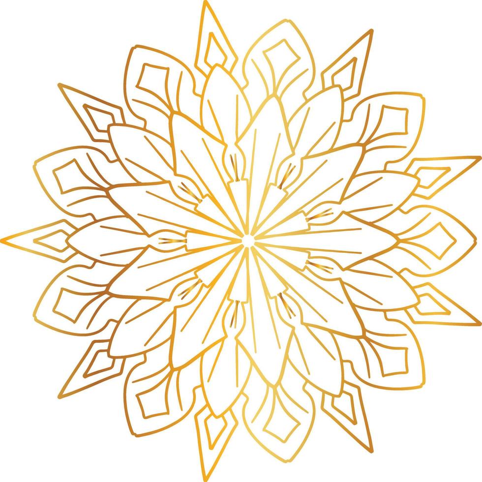 Golden Mandala design pattern, background, flower, decoration, circle, vector