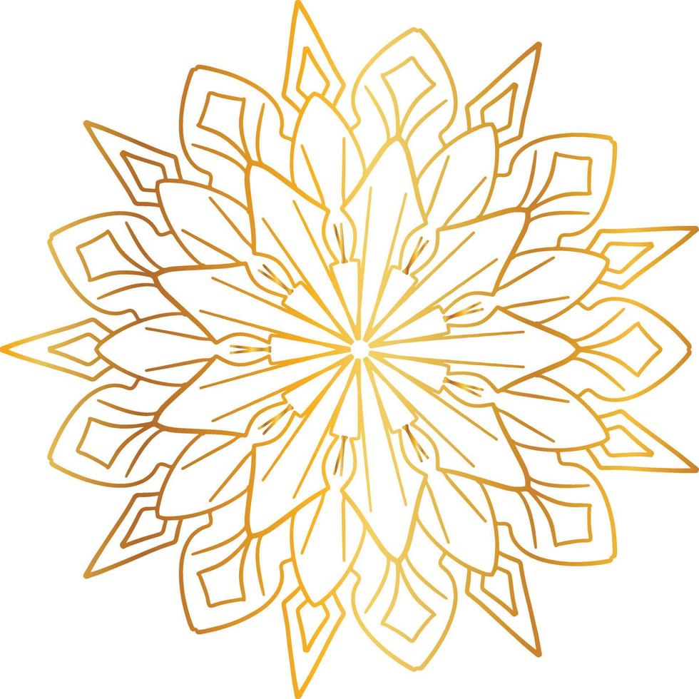 Golden Mandala design pattern, background, flower, decoration, circle, vector