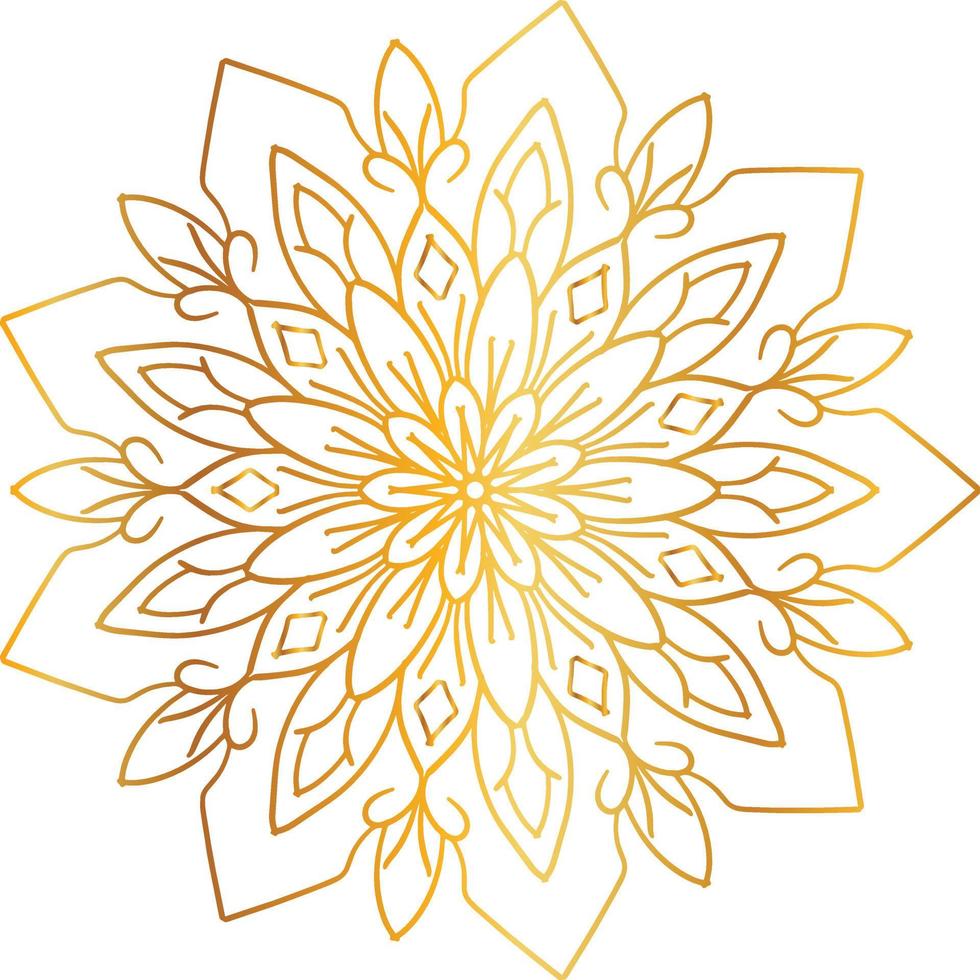 Golden Mandala design pattern, background, flower, decoration, circle, vector