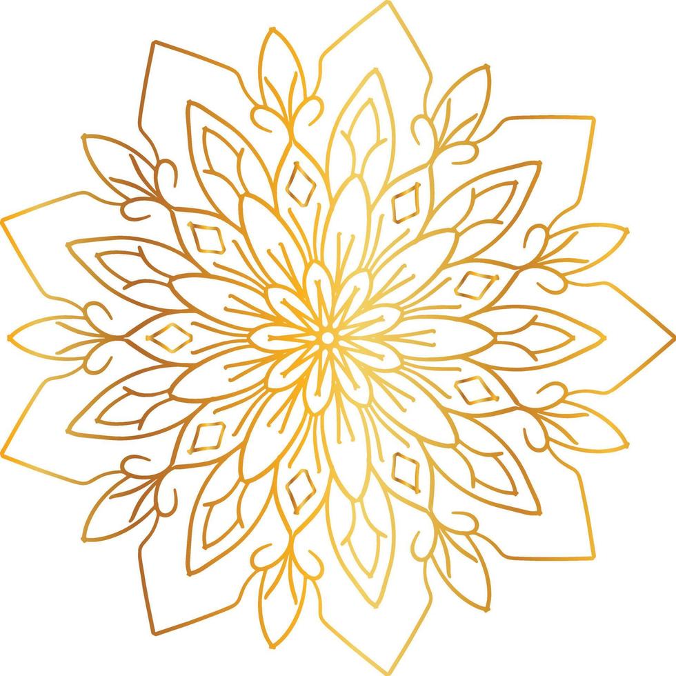 Golden Mandala design pattern, background, flower, decoration, circle, vector