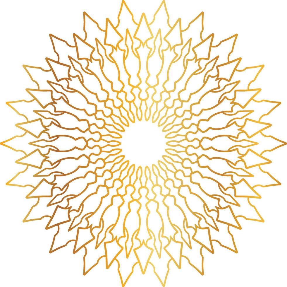 Golden Mandala design pattern, background, flower, decoration, circle, vector