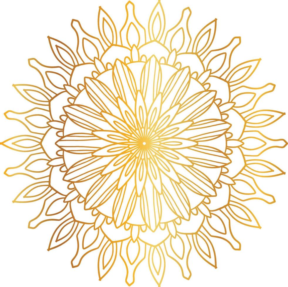 Golden Mandala design pattern, background, flower, decoration, circle, vector