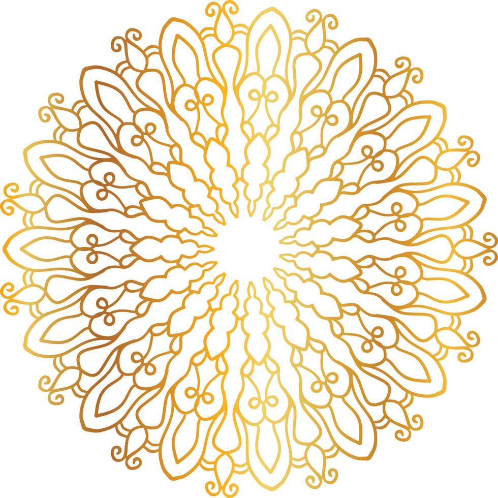 Golden Mandala design pattern, background, flower, decoration, circle, vector