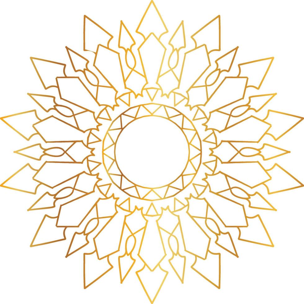 Golden Mandala design pattern, background, flower, decoration, circle, vector