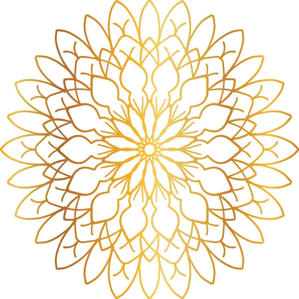 Golden Mandala design pattern, background, flower, decoration, circle, vector