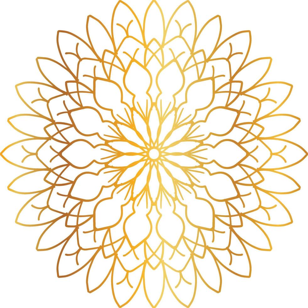 antecedentes, circulo, dekoration, flor, patrón de diseño de mandala dorado, vector