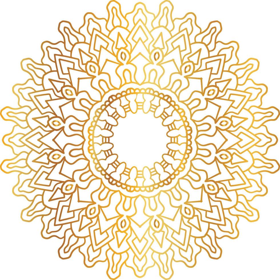 Golden Mandala design pattern, background, flower, decoration, circle, vector