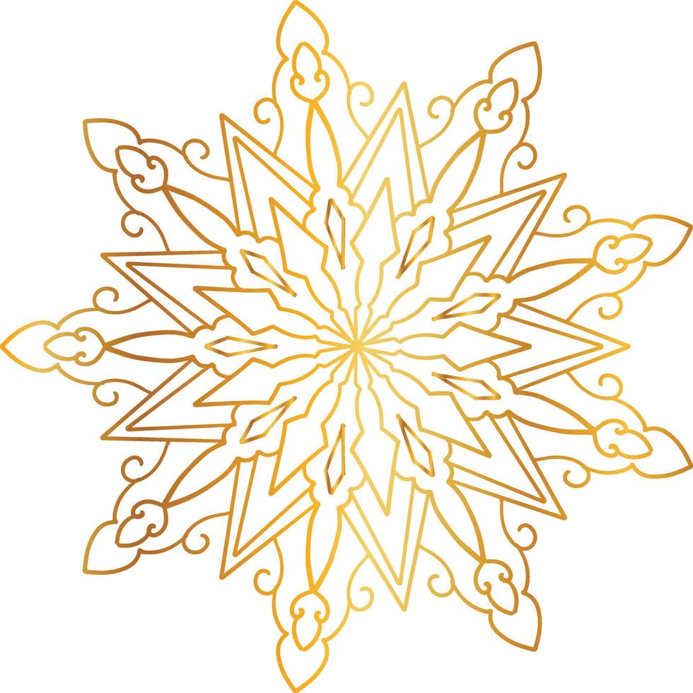 patrón de mandala y diseño de fondo con color dorado, flor, textura, círculo vector