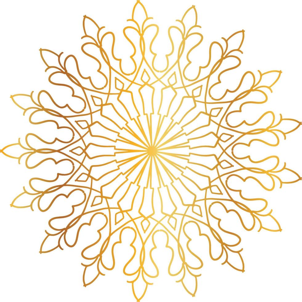 Golden Mandala design pattern, background, flower, decoration, circle, vector