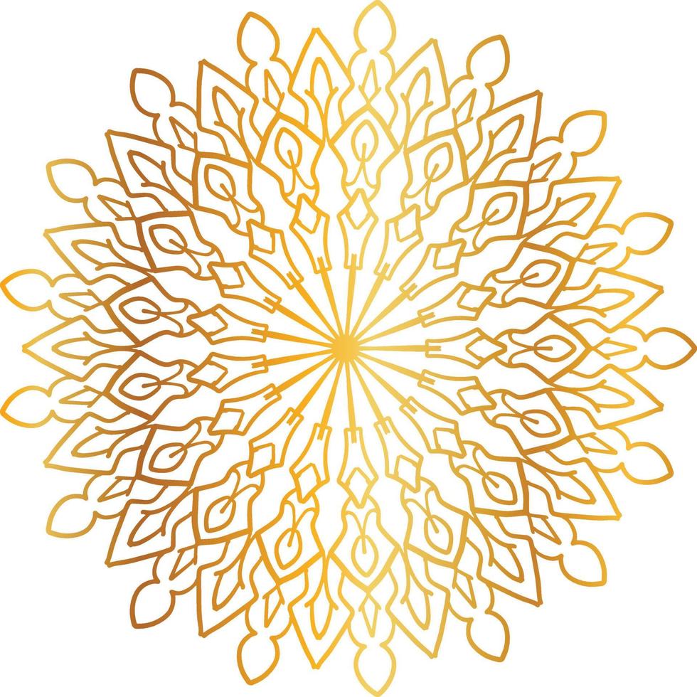 Golden Mandala design pattern, background, flower, decoration, circle, vector
