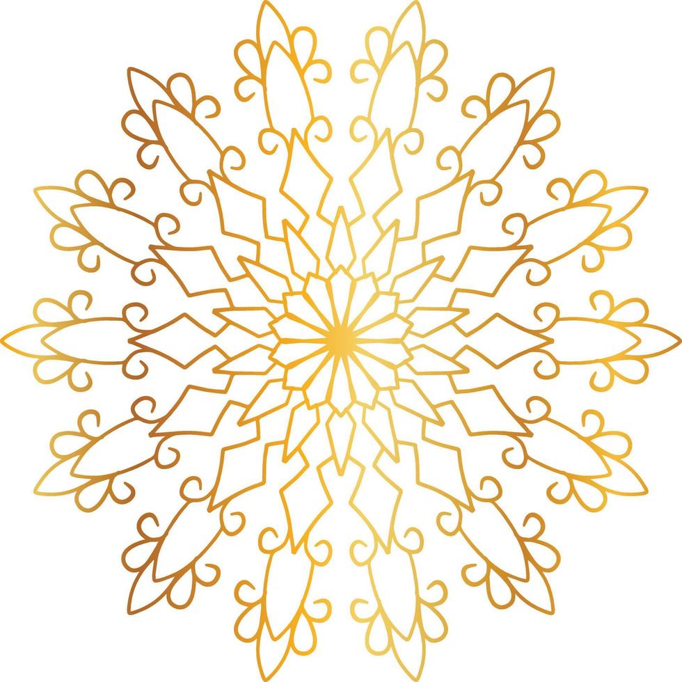 Golden Mandala design pattern, background, flower, decoration, circle, vector