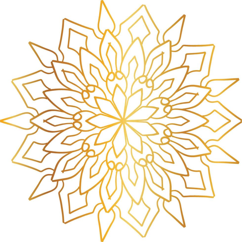 Golden Mandala design pattern, background, flower, decoration, circle, vector