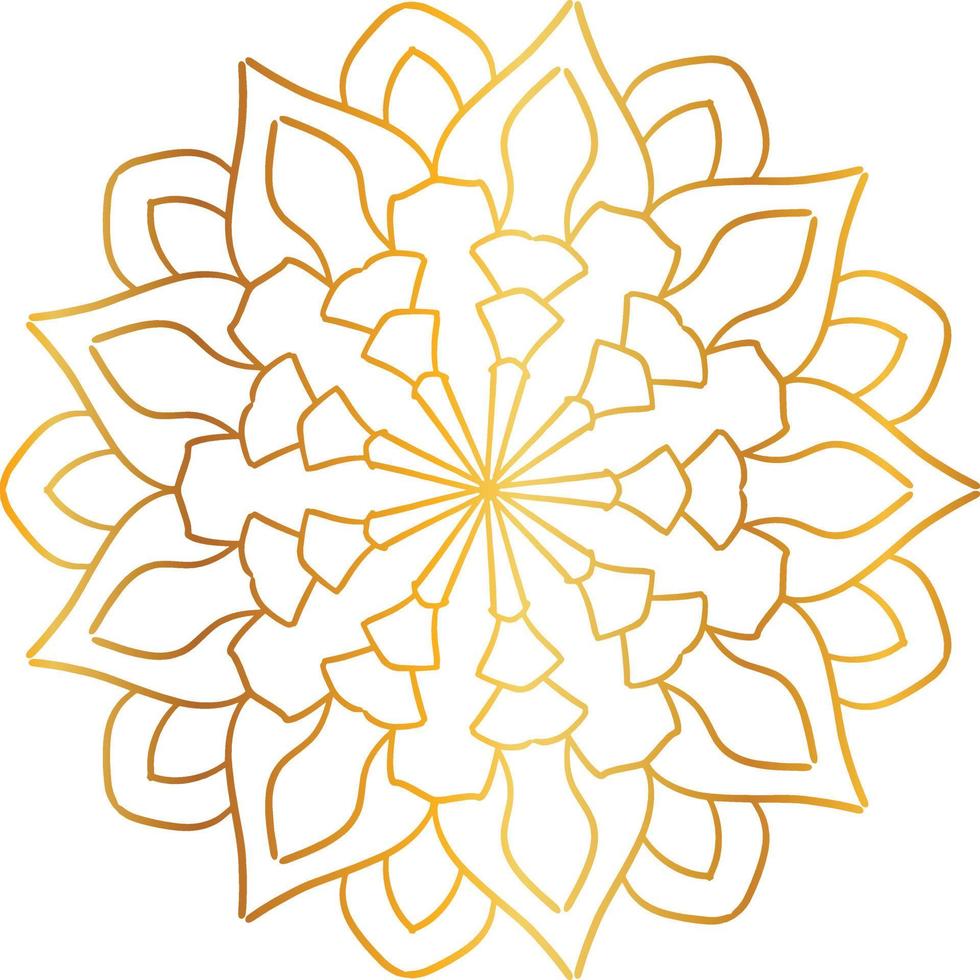 antecedentes, circulo, dekoration, flor, patrón de diseño de mandala dorado, vector