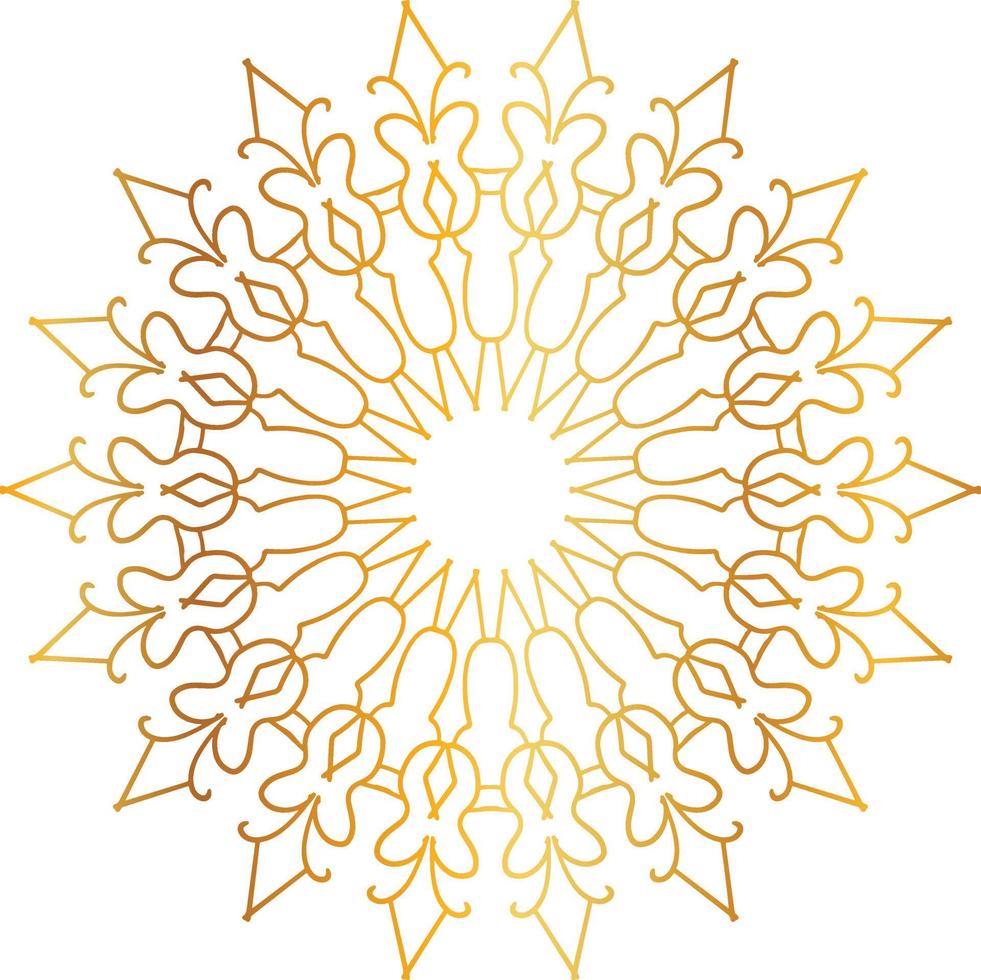 diseño de mandala dorado, real, diseño, fondo, circulo, flor vector