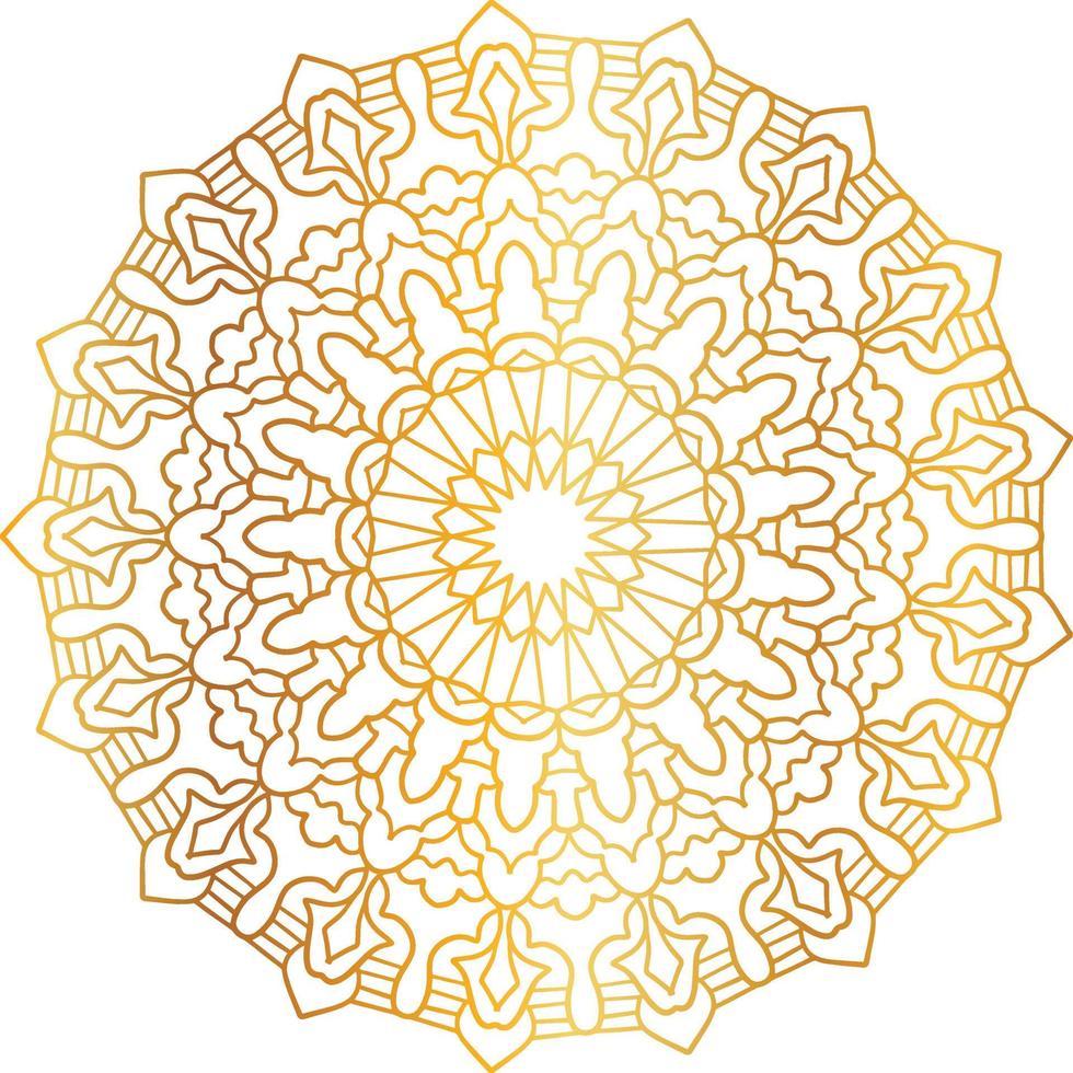 patrón de mandala y diseño de fondo con color dorado, flor, textura, círculo vector