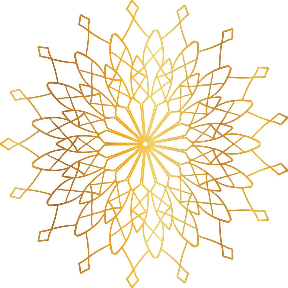 Golden Mandala design pattern, background, flower, decoration, circle, vector