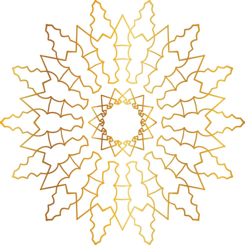 Golden Mandala design pattern, background, flower, decoration, circle, vector