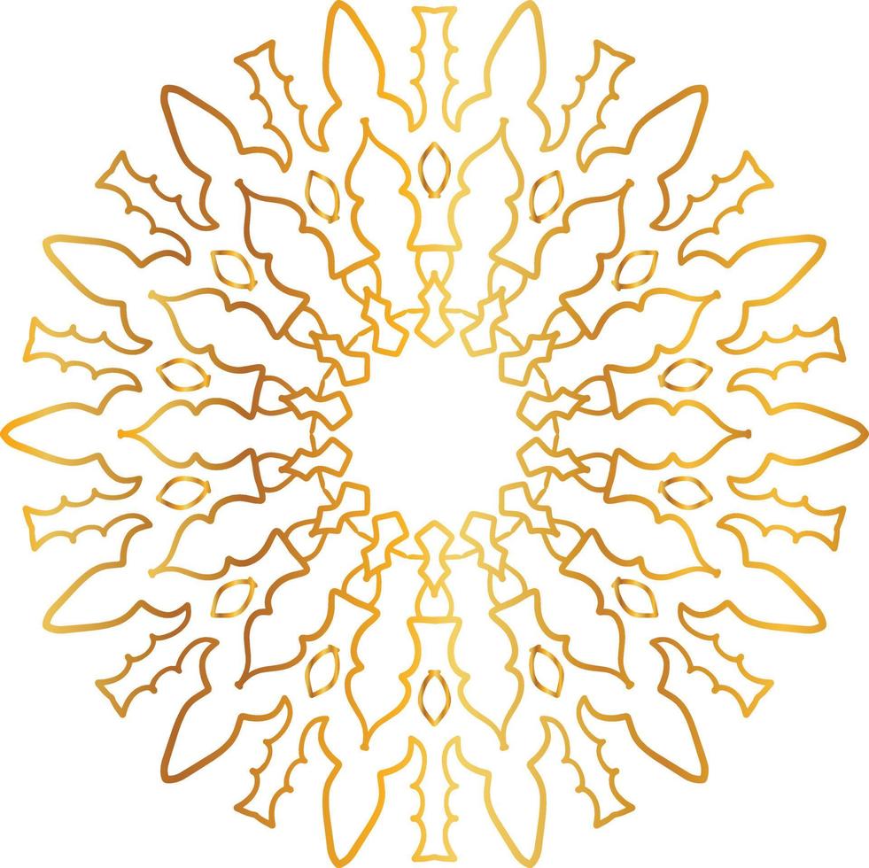 Golden Mandala design pattern, background, flower, decoration, circle, vector