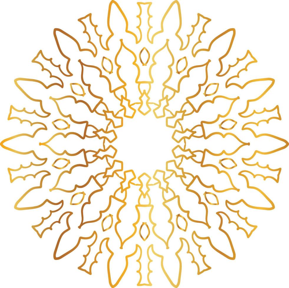 Golden Mandala design pattern, background, flower, decoration, circle, vector