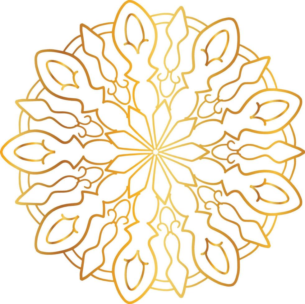 Golden Mandala design pattern, background, flower, decoration, circle, vector