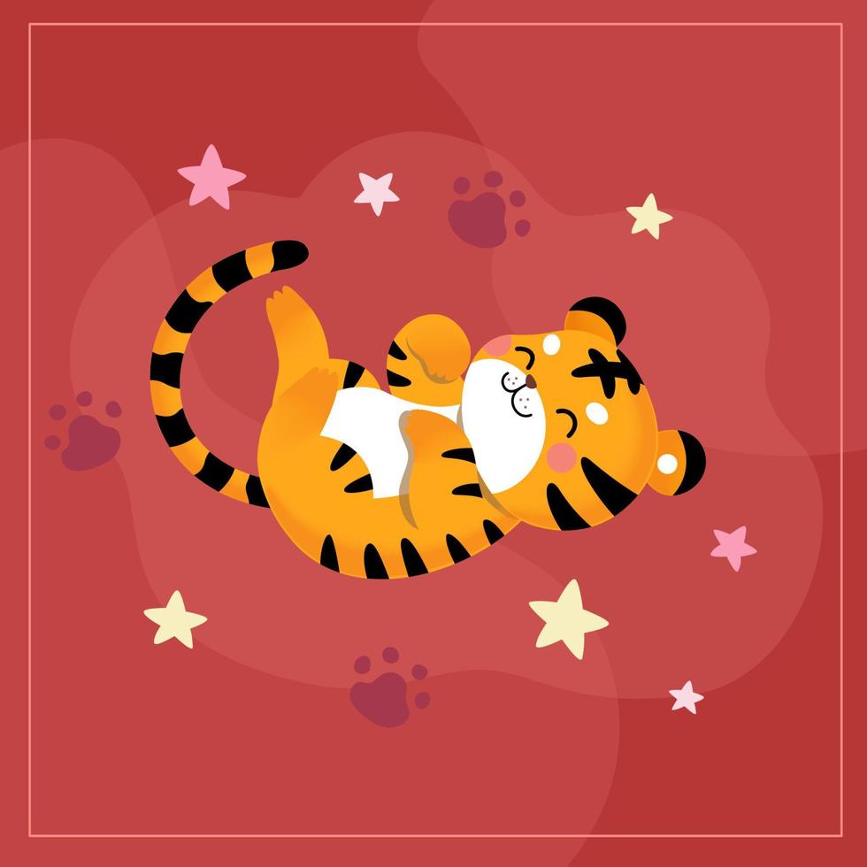 The tiger's limbs are facing upwards vector