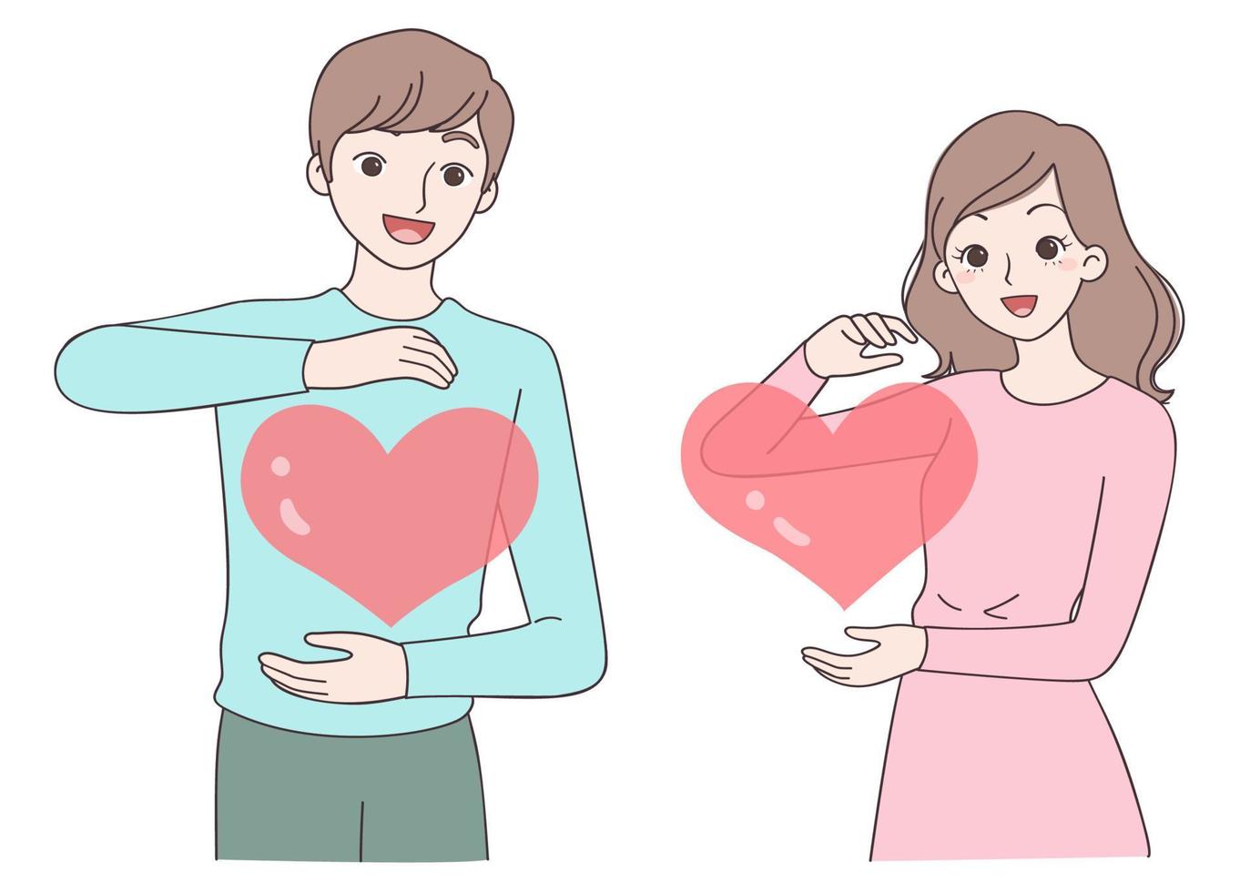Holding heart shaped love vector