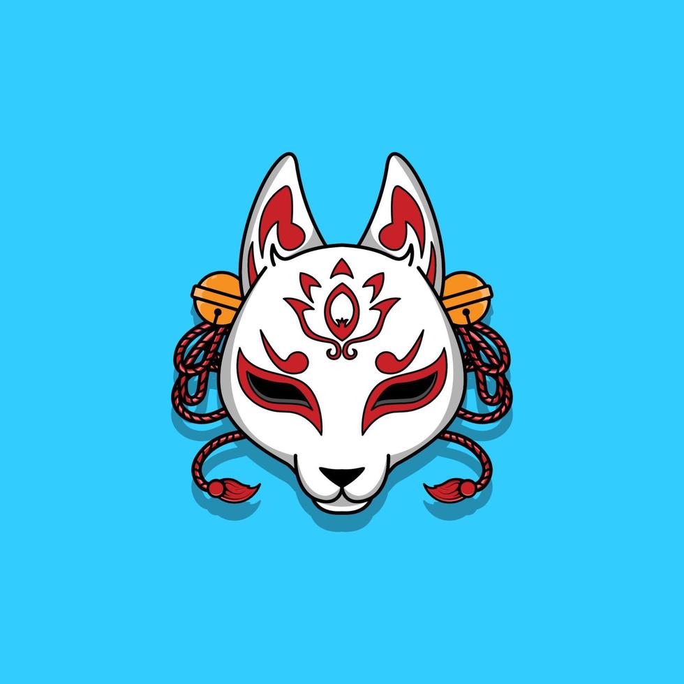 máscara kitsune japonesa, ilustración vectorial eps.10 vector