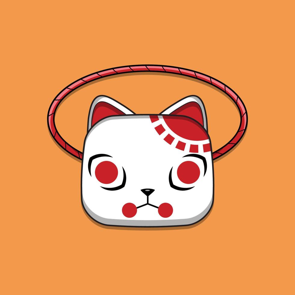 Cute japanese kitsune mask, Vector illustration eps.10