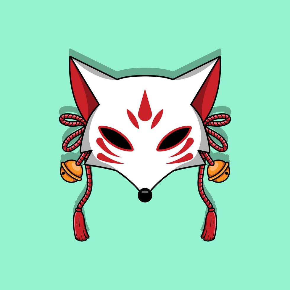 máscara kitsune japonesa, ilustración vectorial eps.10 vector