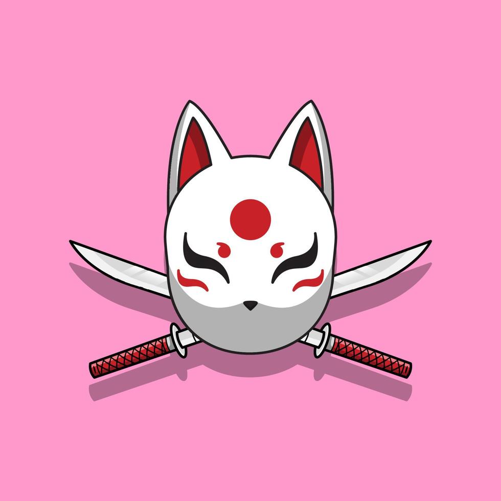Japanese kitsune mask, Vector illustration eps.10