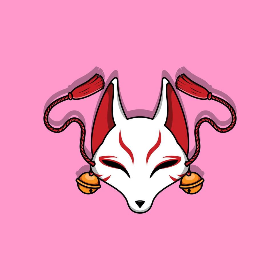 máscara kitsune japonesa, ilustración vectorial eps.10 vector