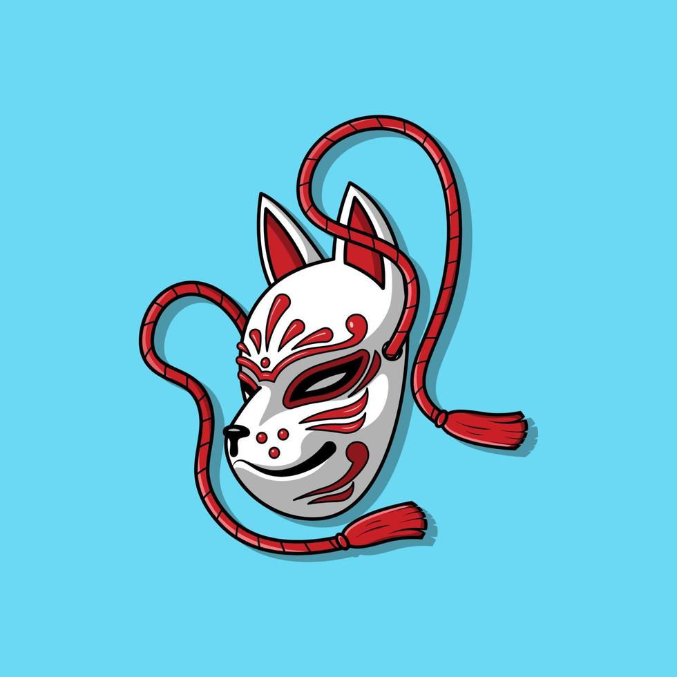 máscara kitsune japonesa, ilustración vectorial eps.10 vector