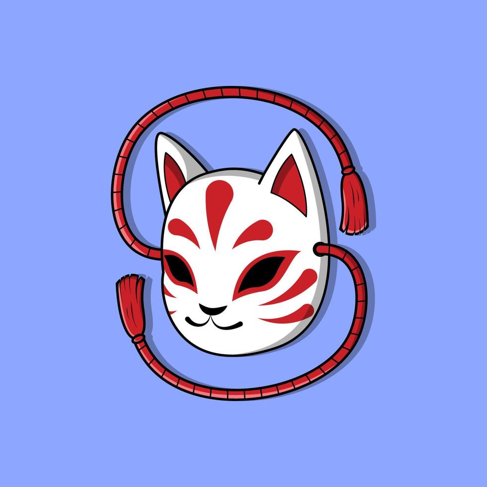 máscara kitsune japonesa, ilustración vectorial eps.10 vector