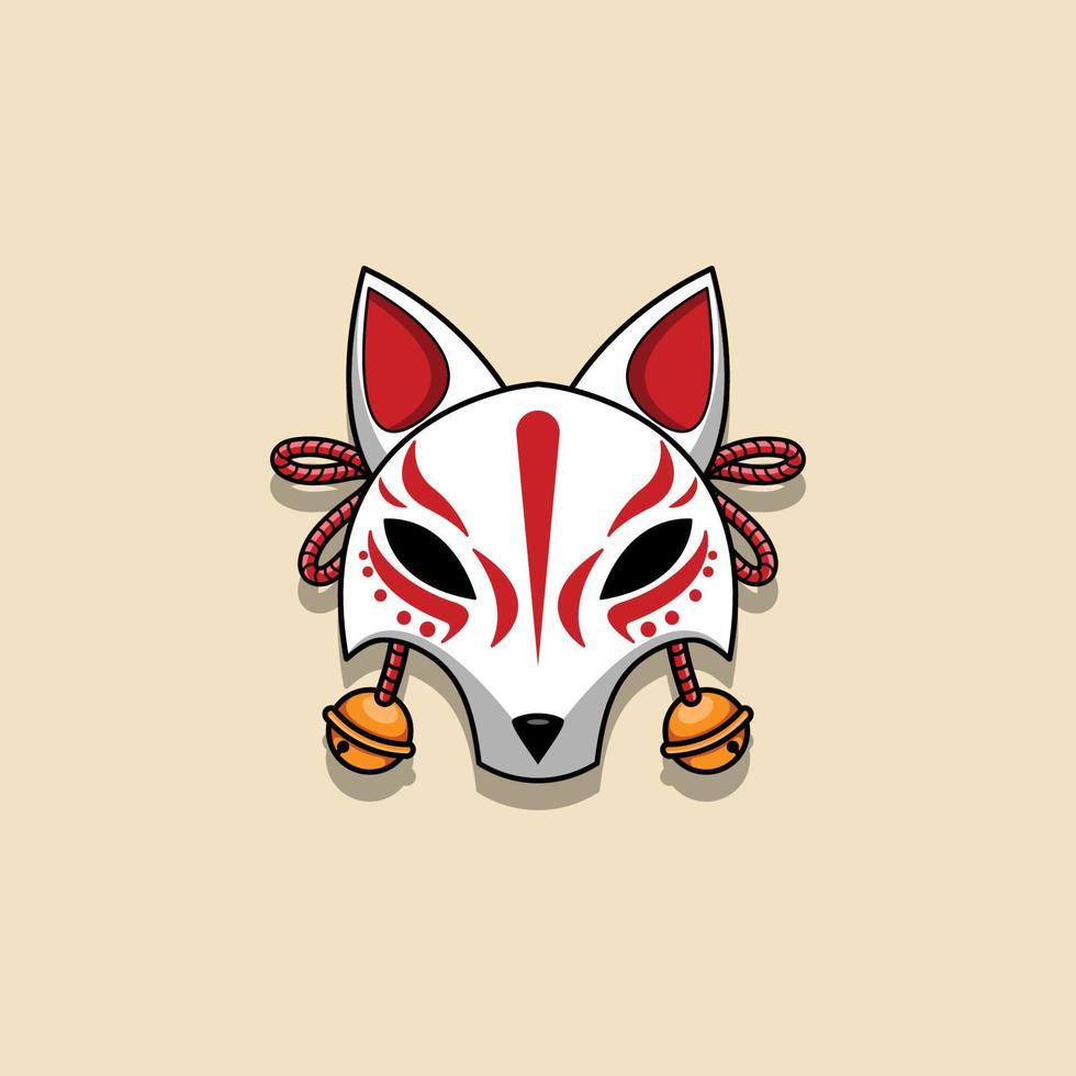 máscara kitsune japonesa, ilustración vectorial eps.10 vector